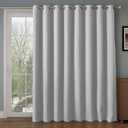 Rose Home Fashion Blackout Sliding Door Curtains, Room Darkening Thermal Insulated Curtains for Living Room Bedroom, Sliding Glass Door Drapes, 1 Panel, W100 x L96, Greyish White (100"W x 96"L (Pack of 1))