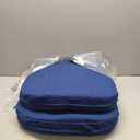 idee-home Outdoor Chair Cushions Set of 2, Thick 19" x 19" x 3" Outdoor Seat Cushions Patio Furniture Waterproof with Ties, Dining Pads (A Dark Cerulean)