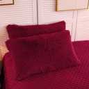 LIFEREVO 2 Pack Luxury Faux Fur Pillow Shams, Shaggy Plush Pillow Cases Christmas Pillowcases Decorative Soft Furry Pillow Covers with Zipper Closure for Home Bedroom, Standard Size(Burgundy,20"x26")