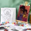 Dinifee 6 Pack Pre Drawn Canvas for Painting Pre Printed Canvas Kit 8 x 10 Inch Stretched Cotton Paint and Sip Set for Adults Couple Party Graduation Summer Date Night(Charming Lady)