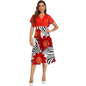 shengfan Women's Summer Short Sleeve Maxi Dresses Casual Deep V Neck Long Dress Club Party A-Line Dress (099-yellow)