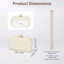 DTGN Evening Clutch Purse for Women Formal, Bridal Purses Handbag Cross Body Bag Wallet with Chain Wedding Club Party Beige Pearl