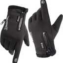 Winter Warm Gloves,Touchscreen Cold Weather Driving Gloves Windproof Anti-Slip Sports Gloves for Cycling Running Skiing Hiking Climbing,Men Women (Medium, Black)