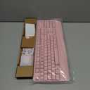 MEETION Wireless Keyboard and Mouse, Full-Sized Cordless Keyboard with Wrist Rest, 3 DPI Adjustable Mouse, Keyboard and Mouse Set with 2.4GHz USB Receiver, for PC/Computer/Laptop/Windows/Mac, Pink