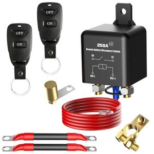 Top Post Remote Battery Disconnect Switch 12V, 250A Negative Battery Cut Off Switch Anti-Theft Kill Switch Kit Upgrade Prevent Battery Drain for Car Truck, RV Auto, Boat,Vehicle etc