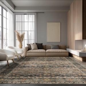 Area Rug Non Slip Machine Washable Ultra Soft Living Room/ Bedroom/ Kitchen/ Outdoor/ Classroom Camel, 8'×10'