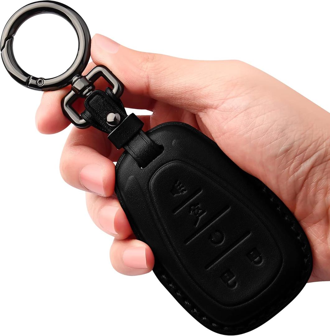 Tukellen Compatible with Chevrolet Leather Key Fob Cover,fit 2017 2018 2019 2020 2021 Camaro Malibu Cruze Trax Traverse Sonic Volt Equinox Spark Smart Remote Key, For Leather Key case-Black (5 buttons) Tukellen Compatible with Chevrolet Leather Key Fob Cover,fit 2017 2018 2019 2020 2021 Camaro Malibu Cruze Trax Traverse Sonic Volt Equinox Spark Smart Remote Key, For Leather Key case-Black (5 buttons)