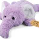 22" & 4.5 lbs Large Laying Elephant Plush, Weighted Stuffed Animals for Adults and Kids,2-in-1 Elephant Plushies with Removable Ceramsite Bag, Comforting Weighted Plush for Christmas & Valentines Day