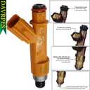 4Pcs FJ453 23250-0M010 Fuel Injectors Fuel Spray Nozzle 12 Holes Disc Engine For 2010-2012 Lexus HS250H, 2003-2011 Toyota Camry 2.4L l4 Replace#23209280602325028060232500H050232090H050