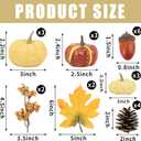 23Pcs Fake Pumpkins Fall Thanksgiving Decorations,Plastic Pumpkins with Acorns,Maple Leaves,Pine cones,Berries, Artificial Mini Pumpkin Decorating Harvest Home Decor Centerpiece Table Decorations