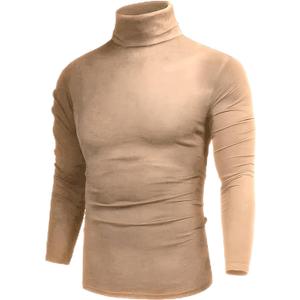GAGELE Mens Casual Slim Fit Basic Shirt Knitted Lightweight Pullover Turtleneck Sweater (Black, XXL)