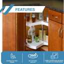 KV Lazy Susan Kidney Shaped 2 Polymer Shelves 24" (Set) White