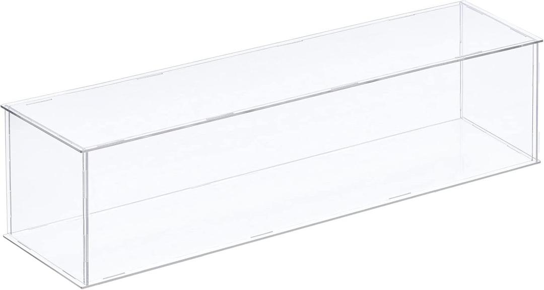 MECCANIXITY Acrylic Display Case Plastic Box Clear Assemble Dustproof Showcase 16x4.3x4.1 Inch for Collectibles Items
