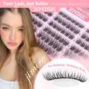 Natural Lash Clusters Wispy 8-12MM Short Eyelash Clusters Wispy Lashes Clusters with Clear Band C-Curly Cluster Eyelash Extensions 120Pcs DIY Lash Extensions at Home by JIMIRE