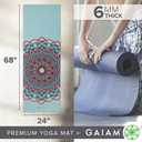 Gaiam Yoga Mat - Premium 6mm Print Extra Thick Non Slip Exercise & Fitness Mat for All Types of Yoga, Pilates & Floor Workouts (68"L x 24"W x 6mm Thick)