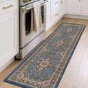 DEXI Anti Fatige Cushioned Kitchen Floor Mats Non Slip Runner 24x87, Blue, 87"L x 24"W x 0.4"Th