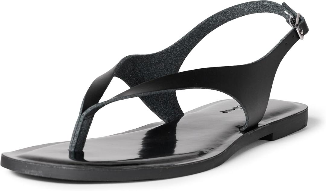 The Drop Women's Cinda Thong Sandal (9, Black)