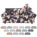Floral Pattern Stretch Sofa Cover Printed Couch Covers 2 Piece Armchair Slipcover Set with Chair Cushion Cover, Washable Furniture Protector Elastic Living Room Sofa Covers,for Kids Pet