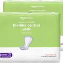 Amazon Basics Incontinence Pads for Women, Bladder Control, Postpartum, Overnight Absorbency, Unscented, 60 Count (2 Packs of 30)
