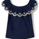Gymboree,Girls,and Toddler Ruffle Front Short Sleeve Top Tidal, Size: 18-24M