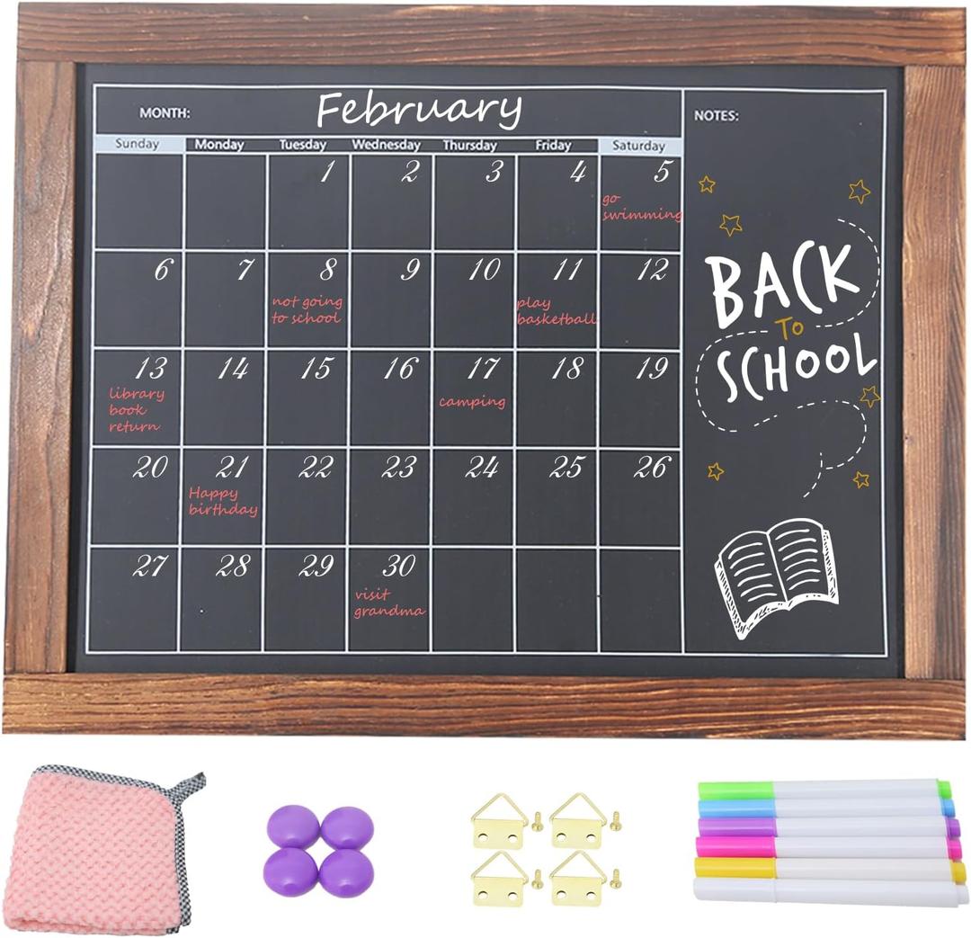 Magnetic Planner Board Monthly Planning Board for Kitchen Wall Reusable Planner Chart for Family Planner Blackboard Calendar for Record Daily Tasks List 12 x 16