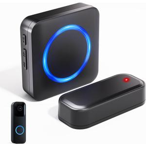Wireless Doorbell Chime - Compatible with Blink Video Doorbell and Blink Video Doorbell (2nd Gen) (1 Video Doorbell Extender 1 Receiver (Black)