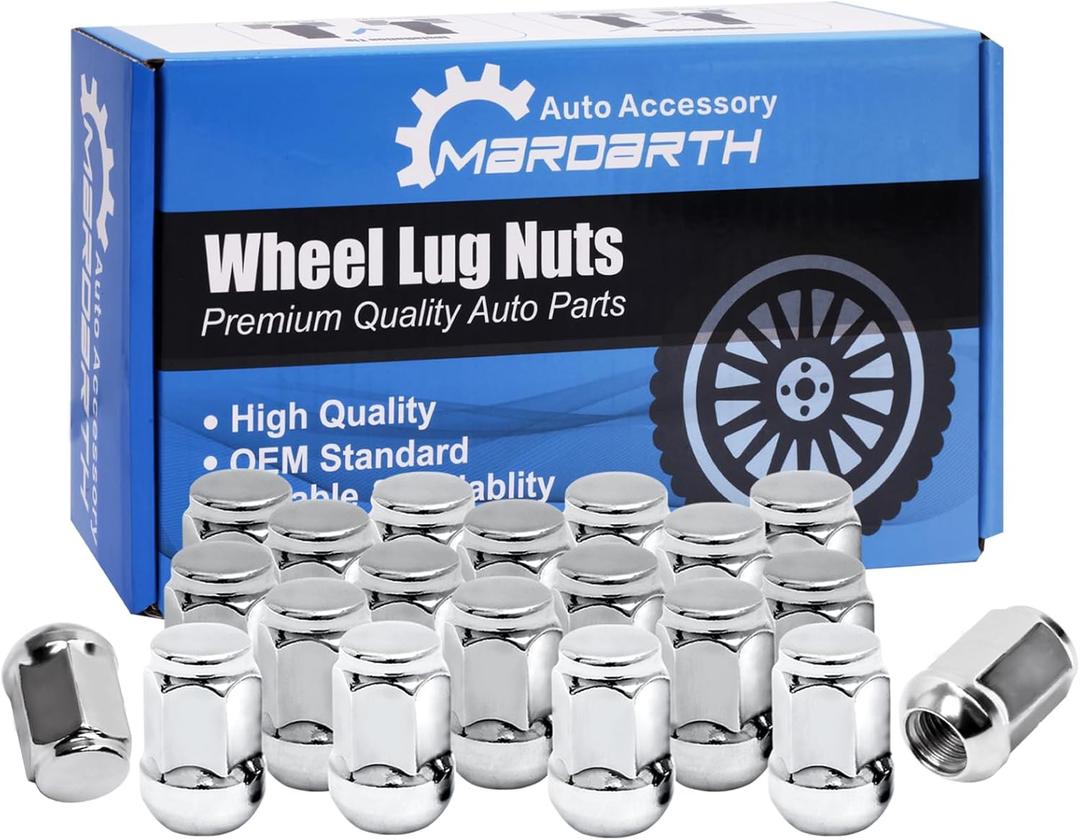Set of 20, 12x1.5 1.38 Inch Extended Length Radius Lug Nuts with Ball Seat Compatible with Honda Acura Factory Alloy Wheels