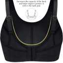 Wingslove Womens Sports Bras High Impact Adjustable Wireless Plus Size Sports Bra Full Figure Large Bust Workout Running Bra (36DD, Black)