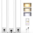 EZVALO 3 Pack Under Cabinet Lighting, 2400mAh Rechargeable Motion Sensor Light, 10inch Magnetic Closet Lights with Dimmable & 3 Color Temps, Wireless Motion Activated Lights with Remote for Kitchen