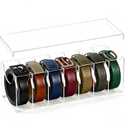 7 Compartments Belt Organizer with Lid Acrylic Belt Storage Holder for Closet Drawer with, Belt Holder Organizer Closet Holder, Clear Belts Display Case for Watch, Jewelry, Socks