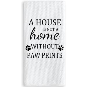 TNUW Dog Themed Gifts Kitchen Towels 16'24', Dogs Mom Gifts for Women, Dog Decorations for The Home, House Warming Gift New Home, Paw Prints Kitchen Tea Hand Towels