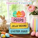 2 x 4 Pcs Easter Wooden Tiered Tray Decor, Easter Eggs Decorations Gifts for Home, Spring Table Centerpiece for Party Kitchen Holy Week Farmhouse (Pink)