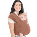 KeaBabies Baby Wrap Carrier - All in 1 Original Baby Carrier Newborn to Toddler Sling, Easy to Wear, Hands Free Bonding, Lightweight, Breathable Infant Wraps (Terracotta),One Size (Pack of 1)
