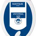 Mayfair Universal Size Slow Close Toilet Seat, Durable Plastic, Fits Round & Elongated Toilets, White