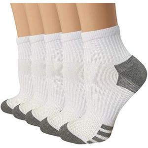 Iseasoo Copper Compression Socks for Men & Women – Plantar Fasciitis Relief, Ankle Support & Circulation – Running & Recovery S/M White, Pair of 6