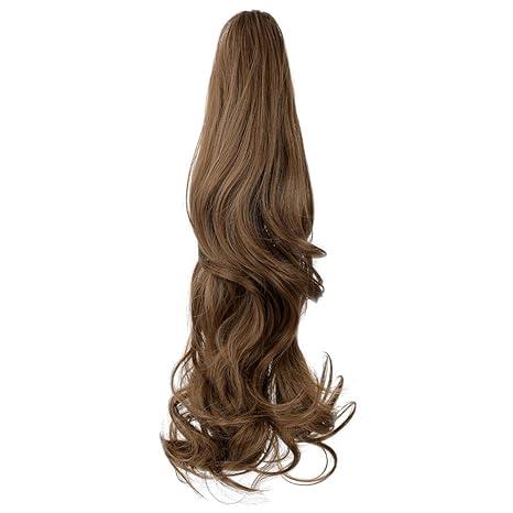 Claw Clip Ponytail Extension 24" Clip in Wavy Ponytail Hair Extensions Long PonyTails for Women Extensions Light Chestnut Brown