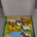 POPULAR PLAYTHINGS Magnetic Animals for Toddlers 1-3, Mini Mix or Match Animal Toys, Set of 7 Gift for Kids - Farm Animals with Pop-up Playmat