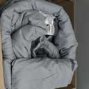 Homelike Moment King Size Comforter Set Grey, Comforters King Size Bed Sets, Lightweight Soft Down Alternative Bed Comforter Reversible All Season 3 Piece Sets with 2 Shams Grey/Light Gray