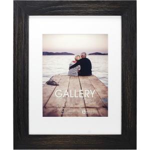 Malden International Designs Black Rustic Manhattan 8x10/11x14 Bevel Matted Photo Frame
