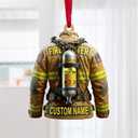 Custom Firefighter Ornament  Personalized Fireman Uniform Wood Ornament with Name  Firefighter Christmas Decoration  Gift for Dad, Papa, or Firefighter Hero