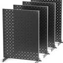 Ultrawall Pegboard Display Stand, Metal Tabletop Pegboard Display, Accessories Rack Organizer for Jewelry, Retail Stores, Craft Shows, 12"X16", 4pcs Black