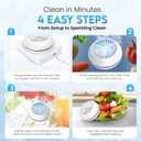 Fruit and Vegetable Washing Machine, Fruit Vegetable Cleaner Device, Portable USB Wireless Veggie Wash with Purification Technology, for Washing Fruits, Vegetables, Rice, Meat