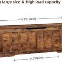 VANKILEY 51.2"Storage chest extra large,storage bench with 2 safety hinges,Shoe Bench,51.2*15.7*19.1inches,wooden trunk for bedroom,livingroom,entryway,Supports 220 lb,Easy Assembly(Rustic brown), 51.2x15.7x19.1
