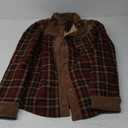 Haellun Men's Long Sleeve Sherpa Lined Shirt Jacket Flannel Plaid Fleece Coats (Medium, Coffee)