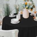 CXPSINC 16 Pack Premium Disposable Plastic Tablecloth 84" Round Table Cover for Birthdays Weddings Christmas Anniversary (Black)