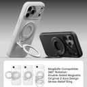 Aulumu G09 Magnetic Ring Grip | Omnidirectional Rotation | MagSafe Compatible | Aluminium Alloy Construction | Stable Dual-Sided Magnetic Attachment | Includes Handle Ring Phone Stand- Black