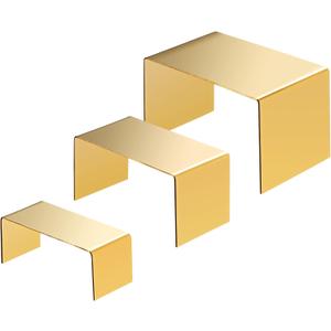 Vicenpal 3 Pcs Gold Display Stands Stainless Steel Cake Dessert Display Stand Perfume Display Risers Stand Shelf 3 Size Cupcake Risers Stands for Party Display Holder Stand for Retail Store Countertop
