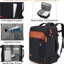 Lumesner Carry on Travel Backpacks, Extra Large 40L Flight Approved Bag for Men & Women,Expandable Suitcase Backpack With 4 Packing Cubes,Water Resistant Luggage Daypack Business Weekender Bag, Black