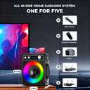 Karaoke Machine, Portable Bluetooth Karaoke Speaker with 2 Wireless Microphones, PA System for Adults Kids with LED Lights & Echo Adjustment, Supports TWS/TF/USB/AUX for Home Party (T03-2 MICS)