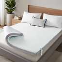 SAPHREAS 3 Inch Memory Foam Mattress Topper King Size with Soft Ventilated Mattress Pad Cover, Egg Crate Bed Topper for Back Pain & Pressure Relief, CertiPUR-US Certified (White)